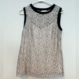 Nine Britton Black and White Lace Top